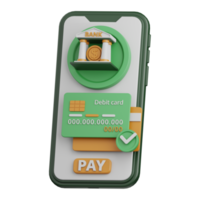 3d rendering mobile banking isolated useful for banking, currency, finance and business design png