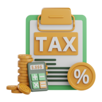 3d rendering tax percentage transfer isolated useful for banking, currency, finance and business png