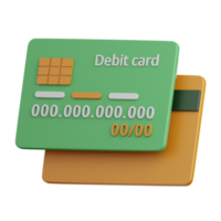 3d rendering credit card isolated useful for banking, money, currency, finance and business design png