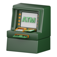 3d rendering atm machine isolated useful for banking, money, currency, finance and business design png