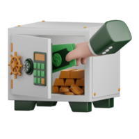 3d rendering saving money isolated useful for banking, money, currency, finance and business design png