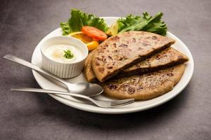 Keema Paratha, Chicken or mutton Mince Stuffed flatbread photo