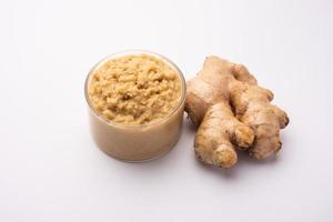 Ginger paste or mashed adrak photo