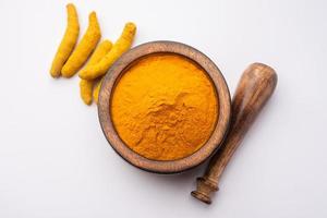 Turmeric powder used for cooking in indian photo