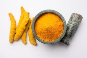 Turmeric powder used for cooking in indian photo