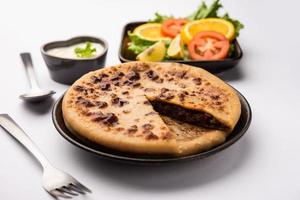 Keema Paratha, Chicken or mutton Mince Stuffed flatbread photo