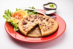 Keema Paratha, Chicken or mutton Mince Stuffed flatbread photo