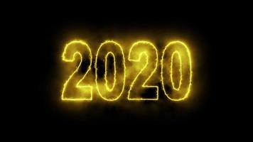 text 2023 animation and flying Christmas balls isolated on black background, 2023 new year, design template Happy 2023 New Year concept Holiday animate card video