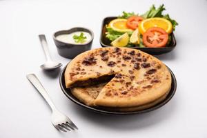 Keema Paratha, Chicken or mutton Mince Stuffed flatbread photo