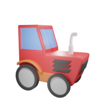 Rechte Ansicht des Traktors 3d mit transparentem Hintergrund png