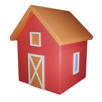 3d barn right side view with transparent background png