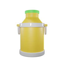 3d Milk Container front view with transparent background png