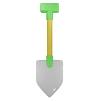 3d Shovel front view with transparent background png
