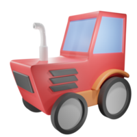 3D-Traktoransicht von links mit transparentem Hintergrund png