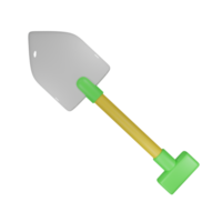 3d Shovel front rotate view with transparent background png