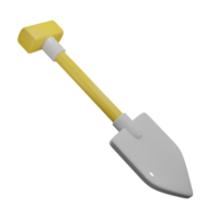 3d Shovel left view with transparent background png