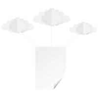 Papierkunst aus weißem Papier am Himmel mit Wolken png