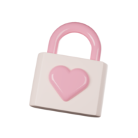 Heart shaped padlock, Valentine's Day png