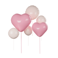 Heart shaped balloons, Valentine's Day png