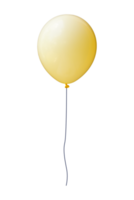 Heliumballon in gelber Farbe mit einem Seil isolierter Hintergrund png