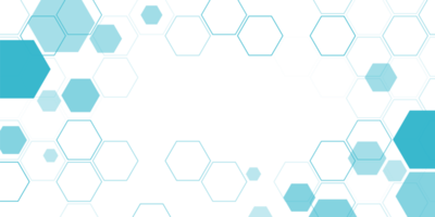 Blue hexagon shape for digital futuristic frame png