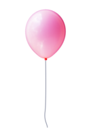 Heliumballon in rosa Farbe mit einem Seil isolierter Hintergrund png