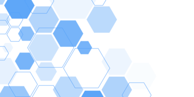 forme abstraite d'hexagone bleu pour la conception d'illustration de cadre png