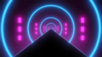 Abstract glowing neon retro tunnel round bright shiny multicolored beautiful. Abstract background. Video in high quality 4k, motion design