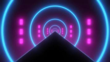 Abstract glowing neon retro tunnel round bright shiny multicolored beautiful. Abstract background. Video in high quality 4k, motion design