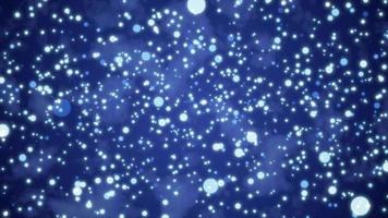 círculos azuis festivos brilhantes e brilhantes abstratos com efeito de desfoque e bokeh mágico de energia em um fundo azul. fundo abstrato. vídeo em 4k de alta qualidade, design de movimento video