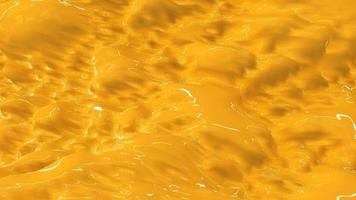 Yellow bright beautiful flowing water, yellow colored liquid like melted cheese or orange juice. Abstract background. Video in high quality 4k, motion graphics design