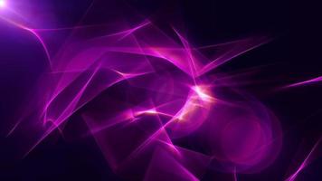 Futuristic abstract purple glowing waves shining magical energy on black background. Abstract background. Video in high quality 4k