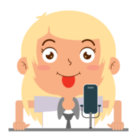 girl talk podcast espiègle visage dessin animé mignon png