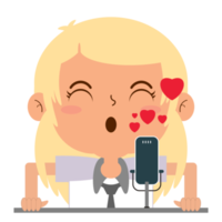 girl talk podcast in love face cartoon cute png