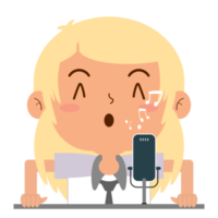 girl whistling podcast cartoon cute png