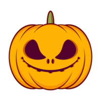 desenho animado de abóbora assustado fofo para o halloween png