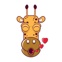 Giraffe im verliebten Gesicht Cartoon niedlich png