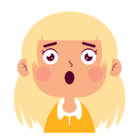 chica sorprendida cara dibujos animados lindo png