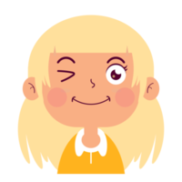 girl happy face cartoon cute png