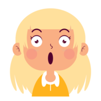 girl surprised face cartoon cute png