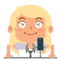 girl talk podcast happy face cartoon cute png