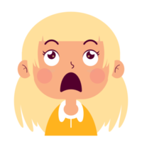 chica sorprendida cara dibujos animados lindo png