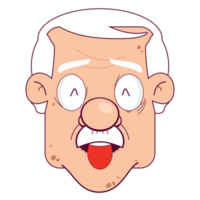 Oldman glückliches Gesicht Cartoon süß png