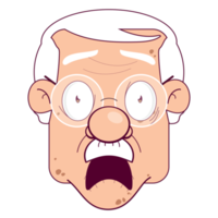 oldman surprised face cartoon cute png