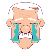 oldman crying face cartoon cute png