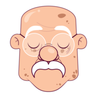 oldman schlafen gesicht cartoon niedlich png