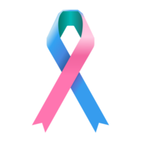 teal pink blue ribbon for thyroid cancer png