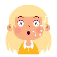 girl whistling face cartoon cute png