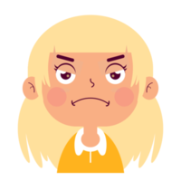 girl angry face cartoon cute png