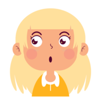 girl doubt face cartoon cute png